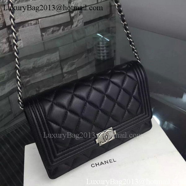 Boy Chanel mini Flap Bag Original Sheepskin A33814 Black