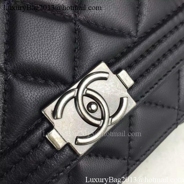 Boy Chanel mini Flap Bag Original Sheepskin A33814 Black