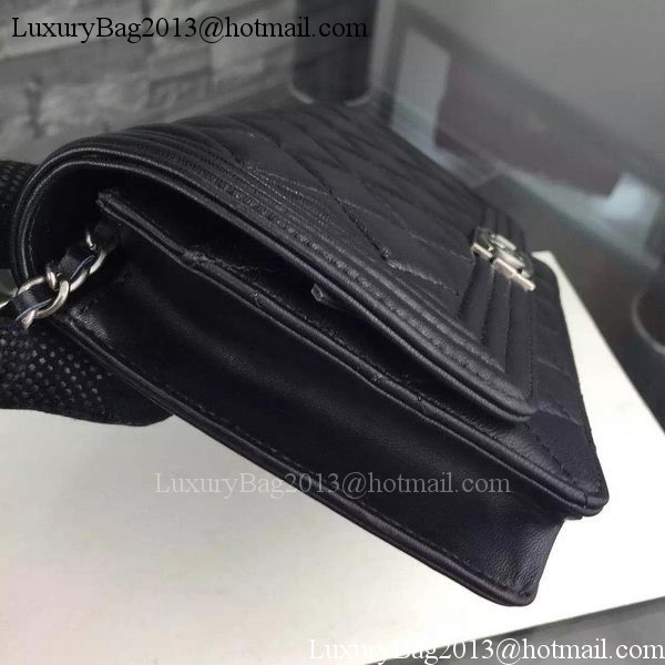 Boy Chanel mini Flap Bag Original Sheepskin A33814 Black