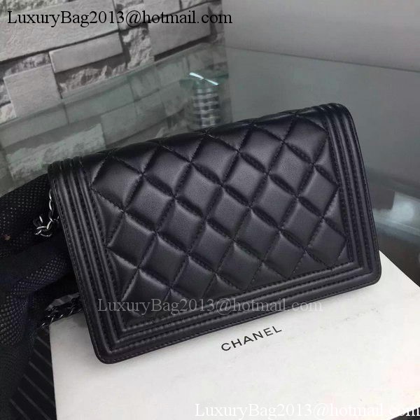 Boy Chanel mini Flap Bag Original Sheepskin A33814 Black