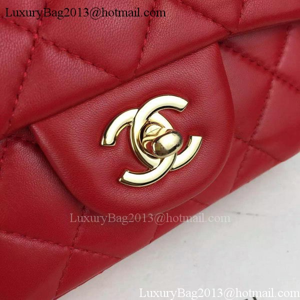 Chanel Classic Flap Bag Original Sheepskin Leather A5171 Red