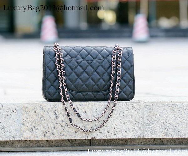 Chanel 2.55 Series Flap Bag Black Cannage Pattern A1112 Silver