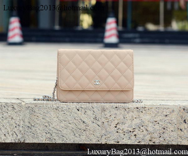 Chanel mini Flap Bag Apricot Cannage Pattern A33814 Silver