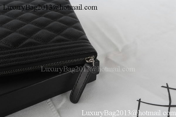 Boy Chanel Cannage Pattern Clutch A69254 Black