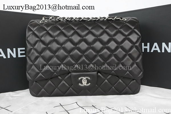 Chanel Classic Flap Bag Black Original Sheepskin Leather CFA1116 Silver