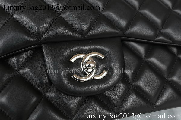 Chanel Classic Flap Bag Black Original Sheepskin Leather CFA1116 Silver