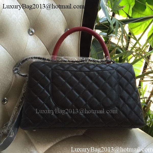 Chanel Classic Top Handle Bag Original Cannage Pattern A95168 Black&Red