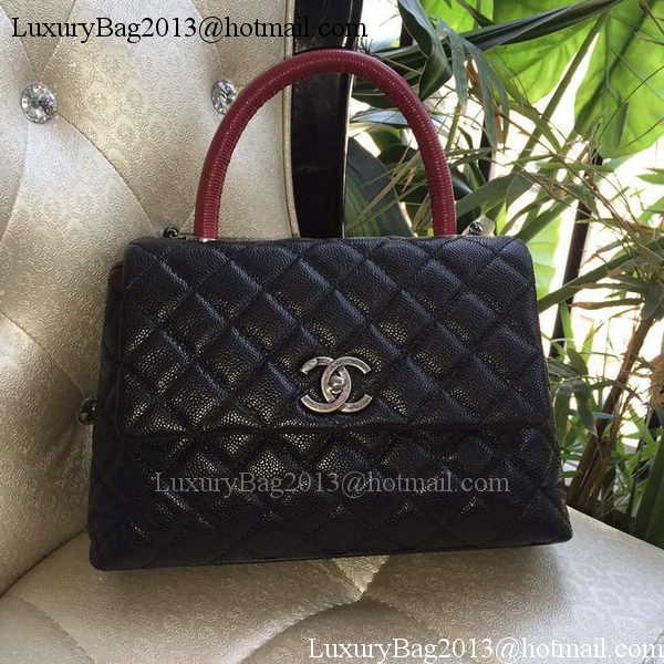 Chanel Classic Top Handle Bag Original Cannage Pattern A95169 Black&Red