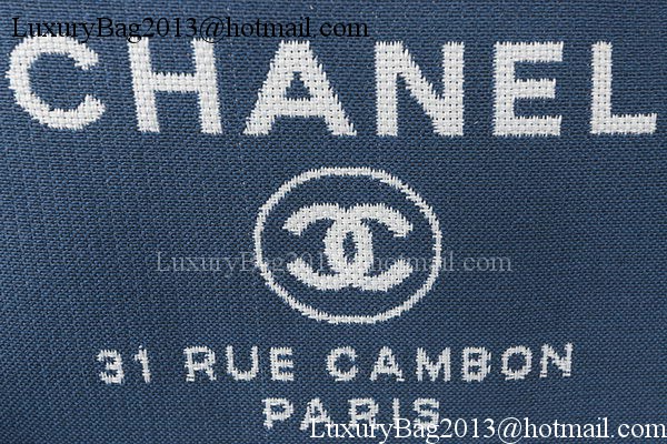 Chanel Large Canvas Tote Shopping Bag A67002 Blue