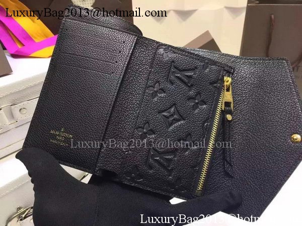 Louis Vuitton Monogram Empreinte SARAH WALLET M61184 Black