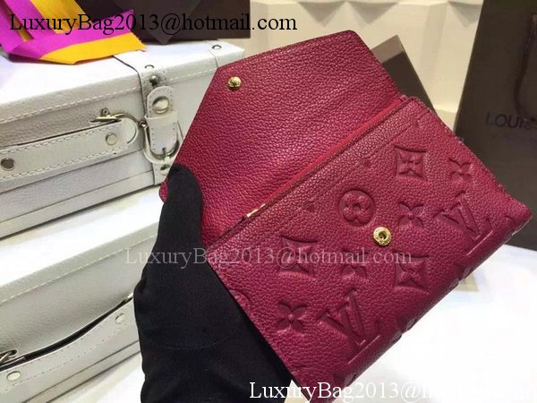 Louis Vuitton Monogram Empreinte SARAH WALLET M61184 Purple