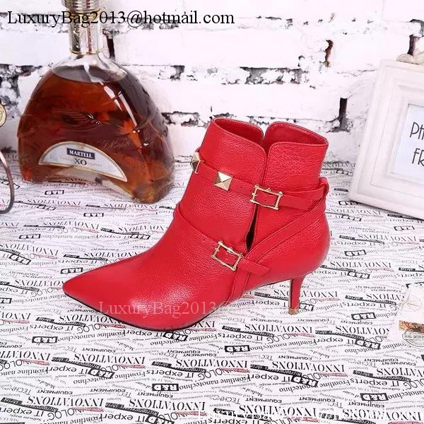 Valentino Ankle Boot Leather VT638 Red