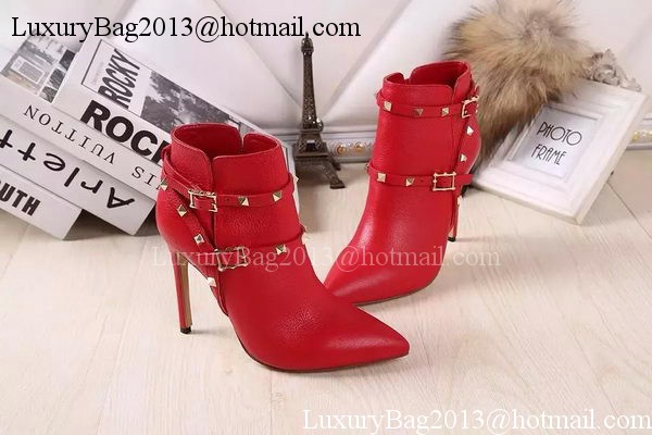 Valentino Ankle Boot Leather VT642 Red