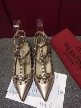 Valentino Leather Flat VT581 Gold