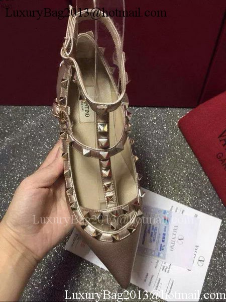 Valentino Leather Flat VT581 Gold