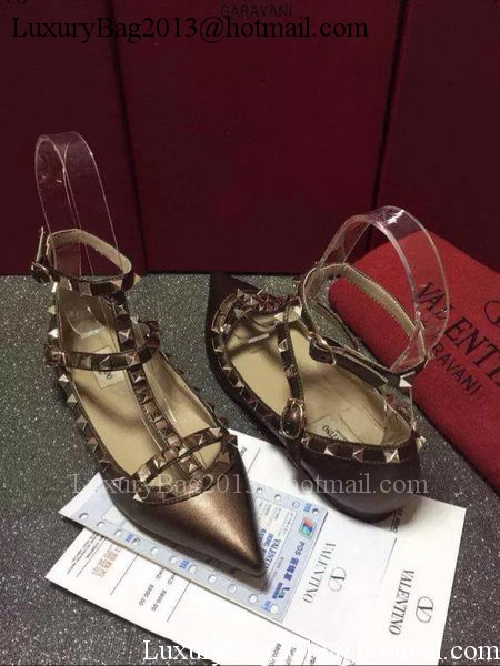 Valentino Leather Flat VT582 Bronze