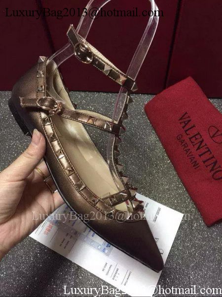 Valentino Leather Flat VT582 Bronze