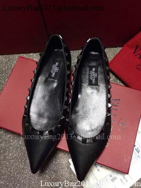 Valentino Leather Flat VT662 Black