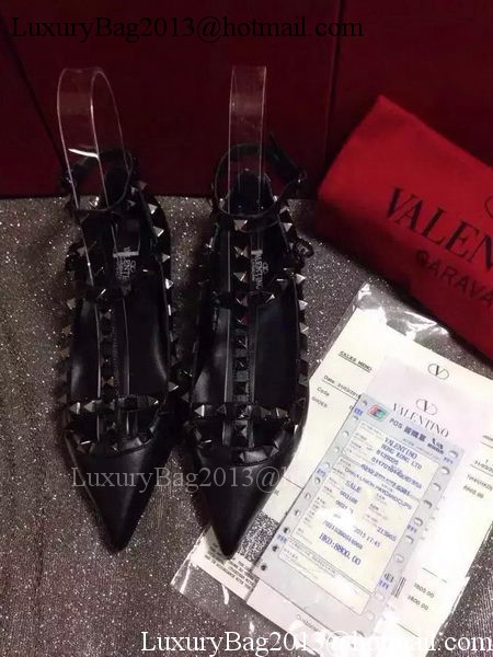 Valentino Leather Flat VT663 Black