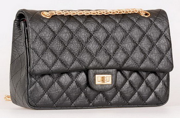 Chanel Classic Flap Bag Black Calfskin Leather A30226 Gold