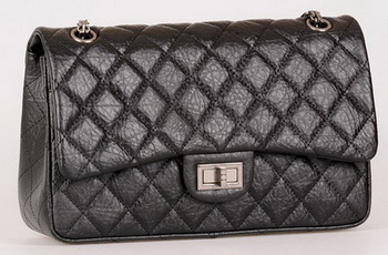 Chanel Jumbo Classic Flap Bag Black Calfskin Leather A28668 Silver