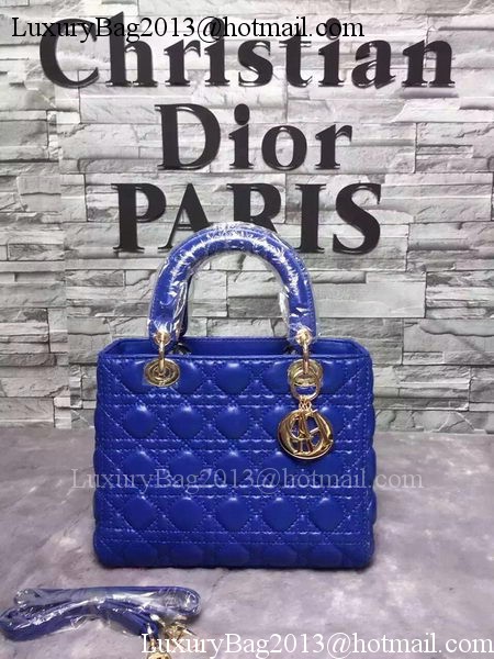 Dior Small Lady Dior Bag Sheepskin Leather CD6322 Blue