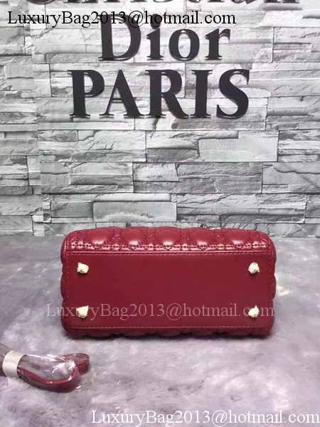 Dior Small Lady Dior Bag Sheepskin Leather CD6322 Burgundy