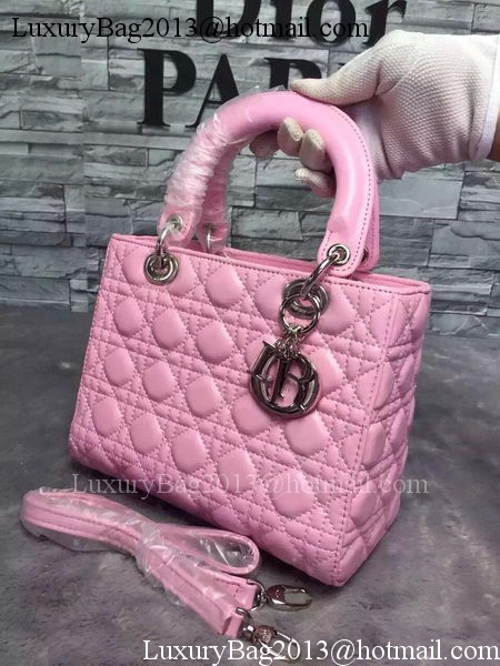 Dior Small Lady Dior Bag Sheepskin Leather CD6322 Pink