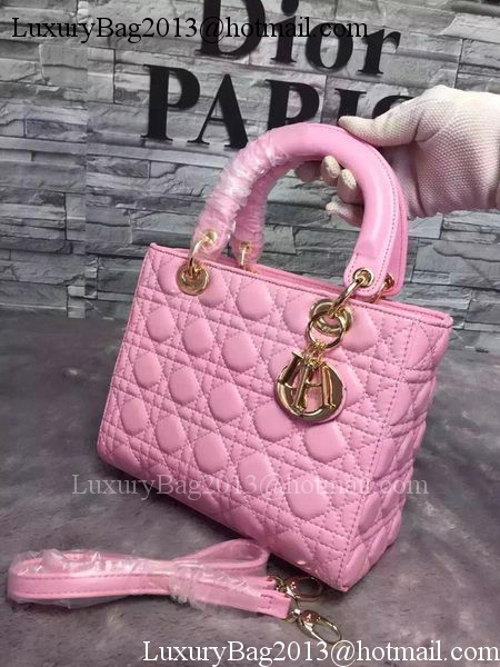 Dior Small Lady Dior Bag Sheepskin Leather CD6322 Pink