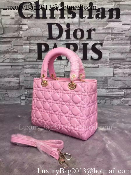 Dior Small Lady Dior Bag Sheepskin Leather CD6322 Pink