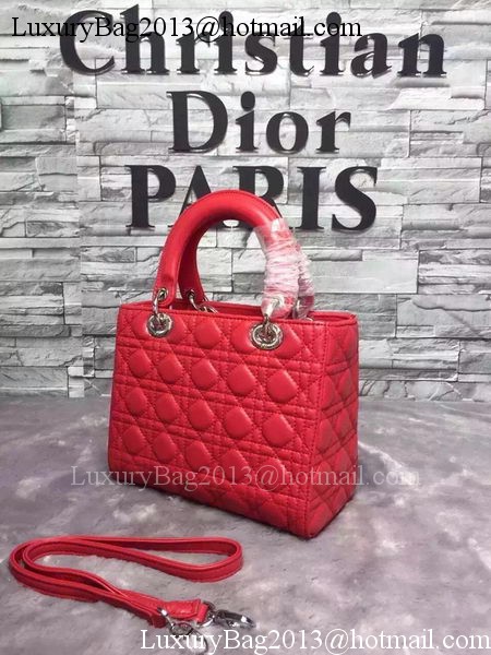 Dior Small Lady Dior Bag Sheepskin Leather CD6322 Red