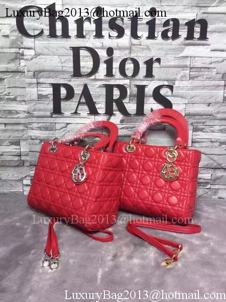 Dior Small Lady Dior Bag Sheepskin Leather CD6322 Red