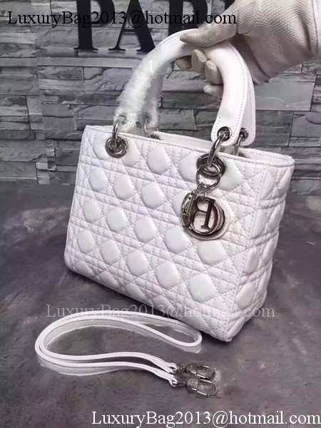 Dior Small Lady Dior Bag Sheepskin Leather CD6322 White