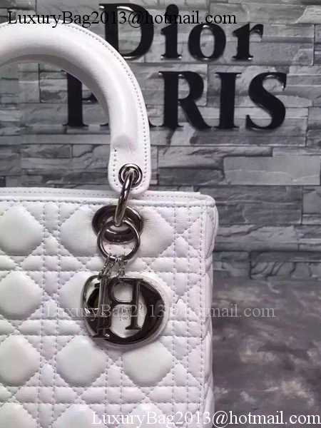 Dior Small Lady Dior Bag Sheepskin Leather CD6322 White