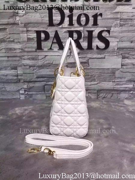 Dior Small Lady Dior Bag Sheepskin Leather CD6322 White