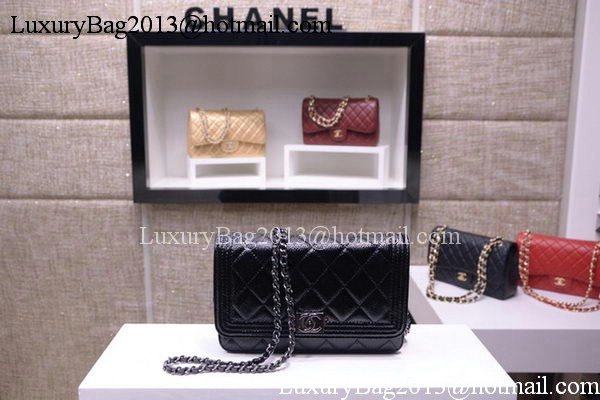 Boy Chanel mini Flap Bags Bright Cannage Pattern A33815 Black