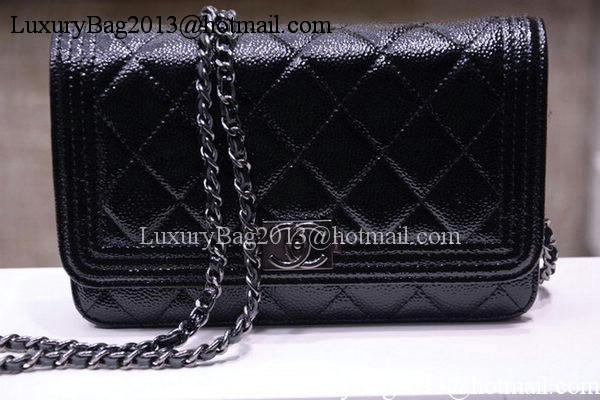 Boy Chanel mini Flap Bags Bright Cannage Pattern A33815 Black