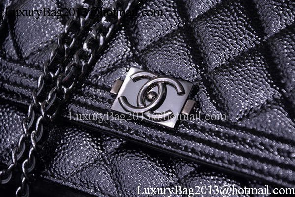 Boy Chanel mini Flap Bags Bright Cannage Pattern A33815 Black