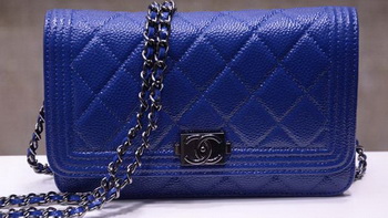 Boy Chanel mini Flap Bags Bright Cannage Pattern A33815 Blue