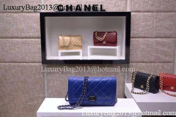 Boy Chanel mini Flap Bags Bright Cannage Pattern A33815 Blue