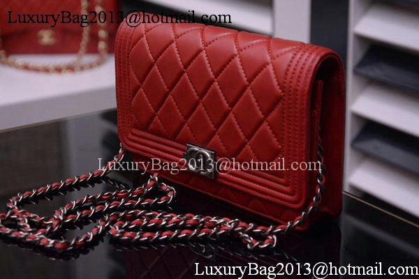 Boy Chanel mini Flap Bags Bright Cannage Pattern A33815 Burgundy