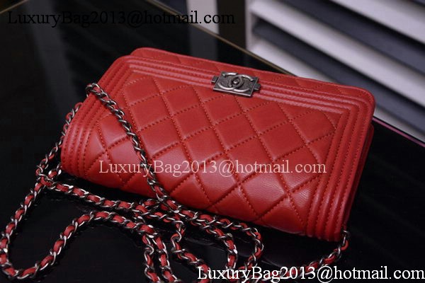 Boy Chanel mini Flap Bags Bright Cannage Pattern A33815 Burgundy