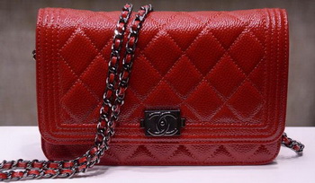 Boy Chanel mini Flap Bags Bright Cannage Pattern A33815 Red