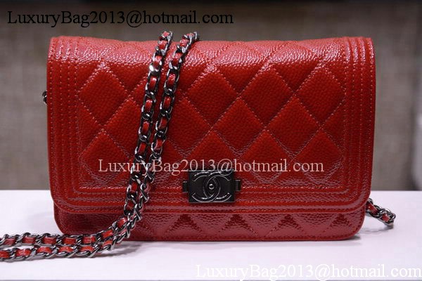 Boy Chanel mini Flap Bags Bright Cannage Pattern A33815 Red