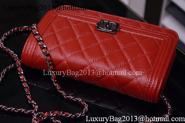 Boy Chanel mini Flap Bags Bright Cannage Pattern A33815 Red