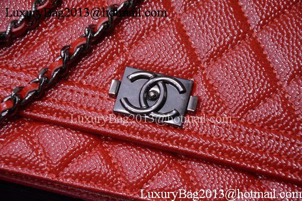 Boy Chanel mini Flap Bags Bright Cannage Pattern A33815 Red