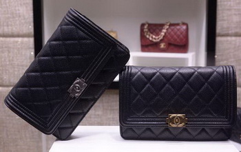 Boy Chanel mini Flap Bags Cannage Pattern A33815 Black