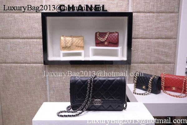 Boy Chanel mini Flap Bags Cannage Pattern A33815 Black