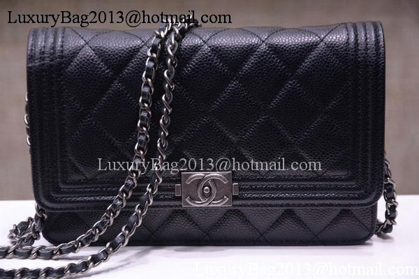 Boy Chanel mini Flap Bags Cannage Pattern A33815 Black