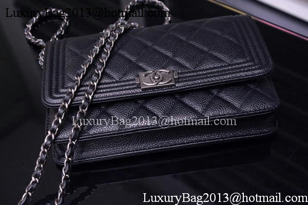 Boy Chanel mini Flap Bags Cannage Pattern A33815 Black